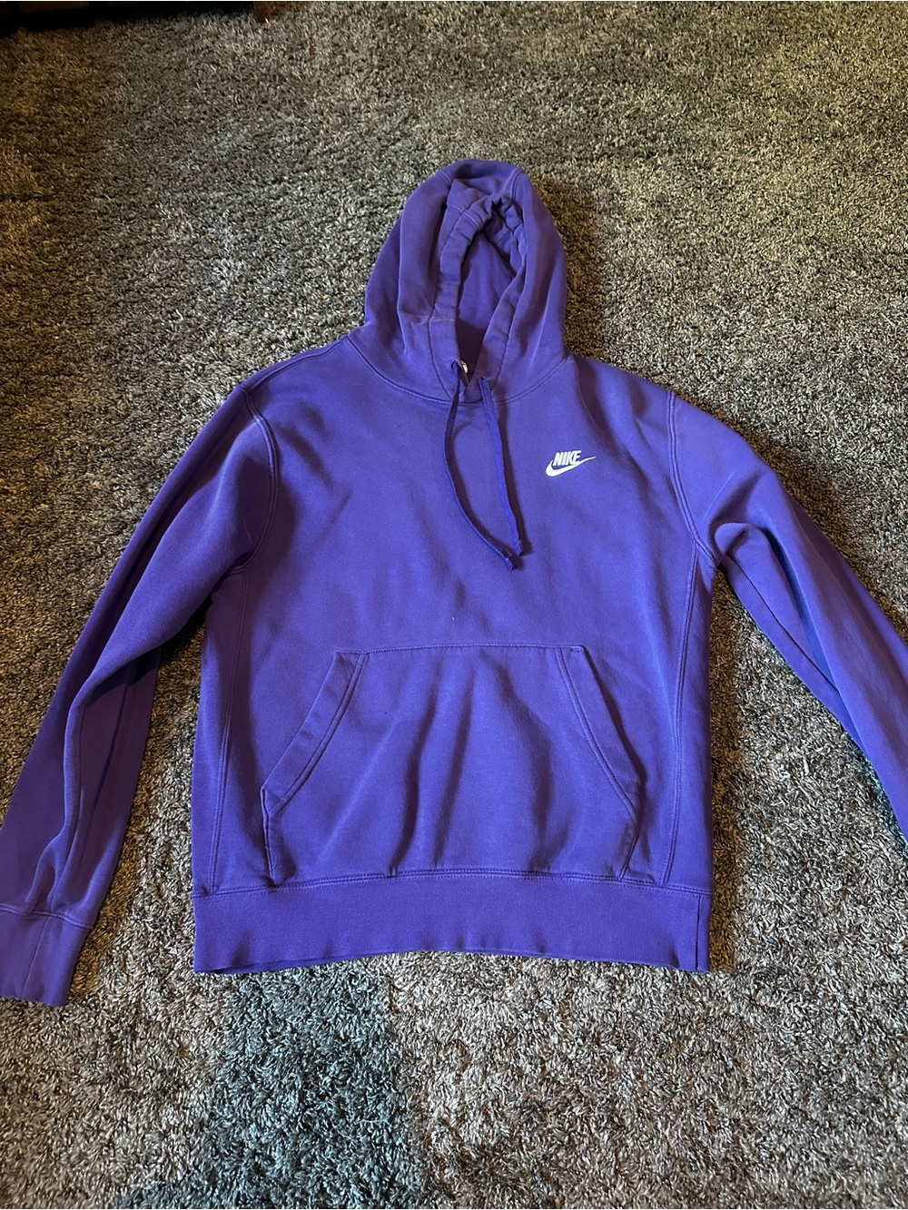 Nike Women's Purple Hooded Pullover with White Swoosh